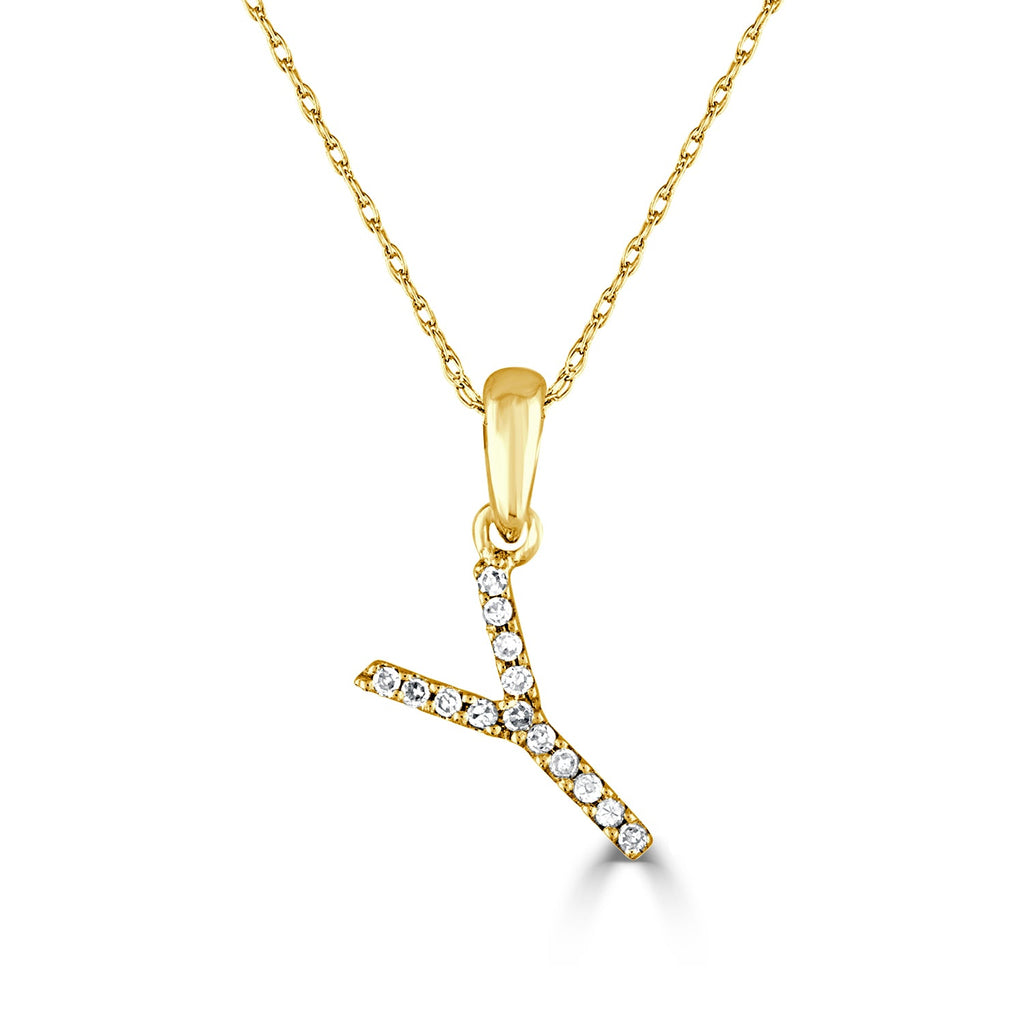 Diamond Initial Pendant Necklace, 14K