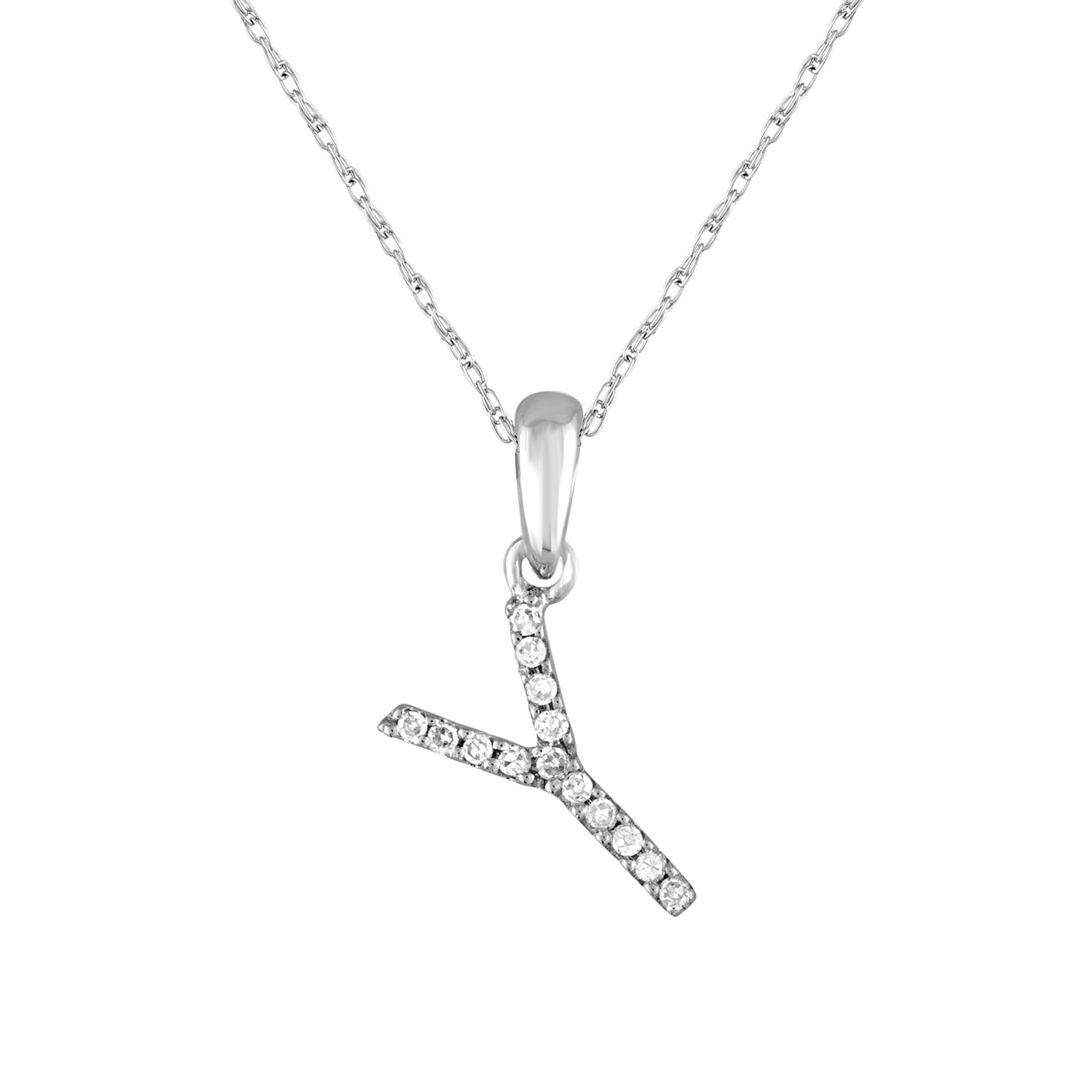 Diamond Initial Pendant Necklace, 14K