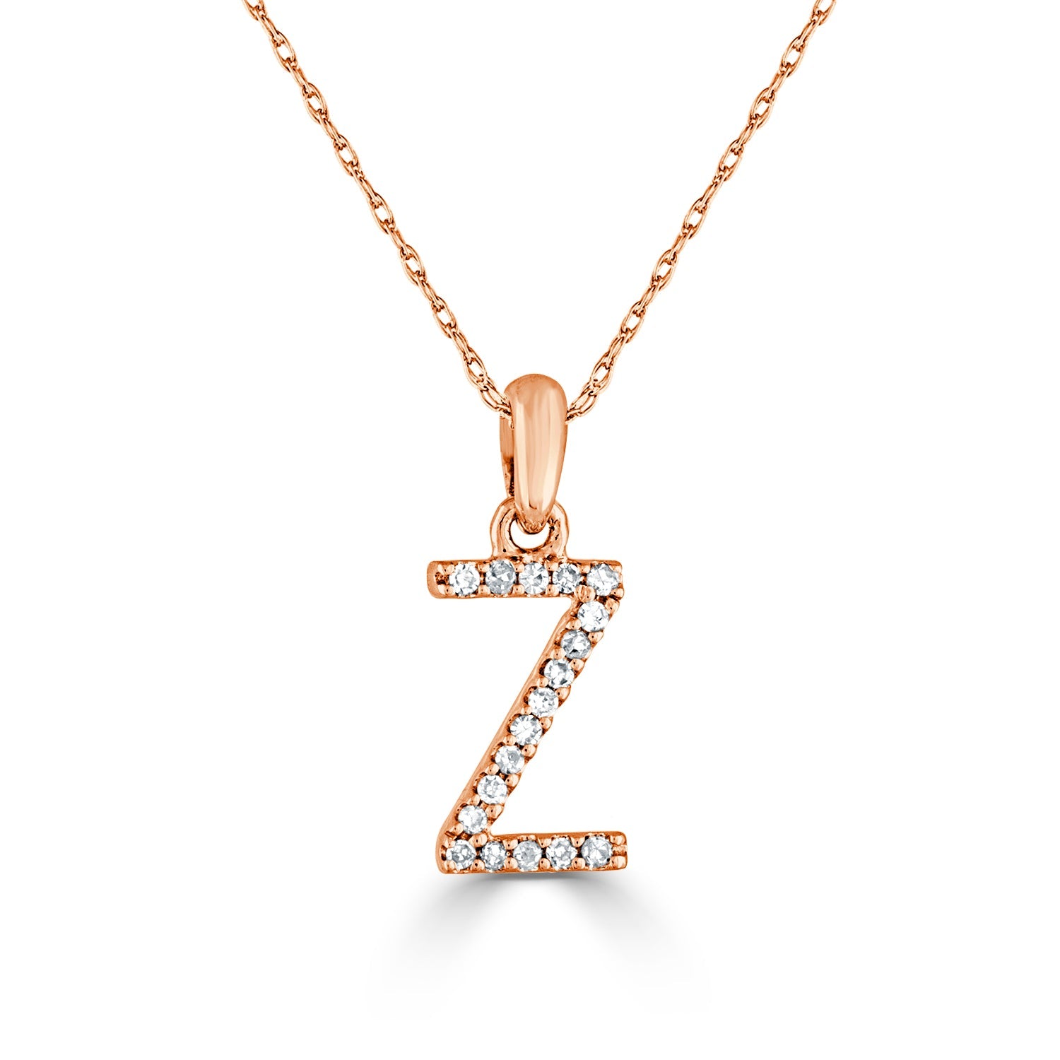 Diamond Initial Pendant Necklace, 14K