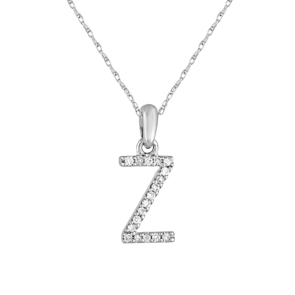 Diamond Initial Pendant Necklace, 14K