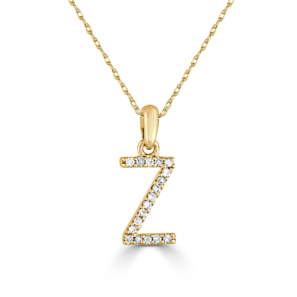 Diamond Initial Pendant Necklace, 14K
