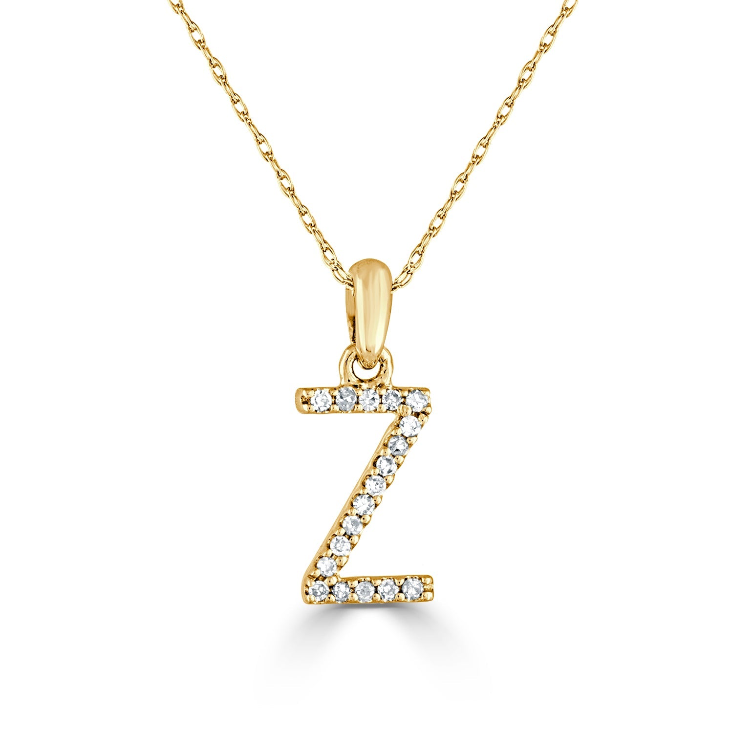 Diamond Initial Pendant Necklace, 14K