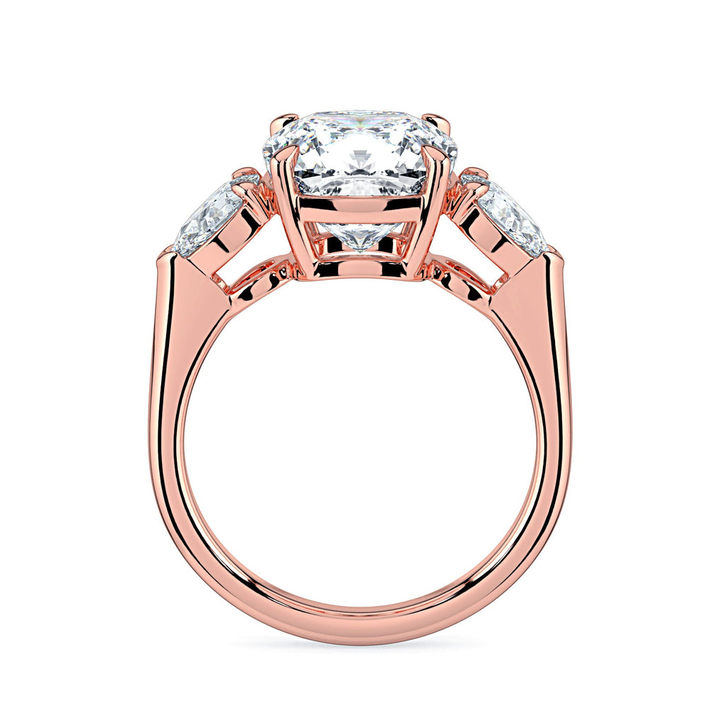 Cushion Cut Diamond Engagement Ring, 18K