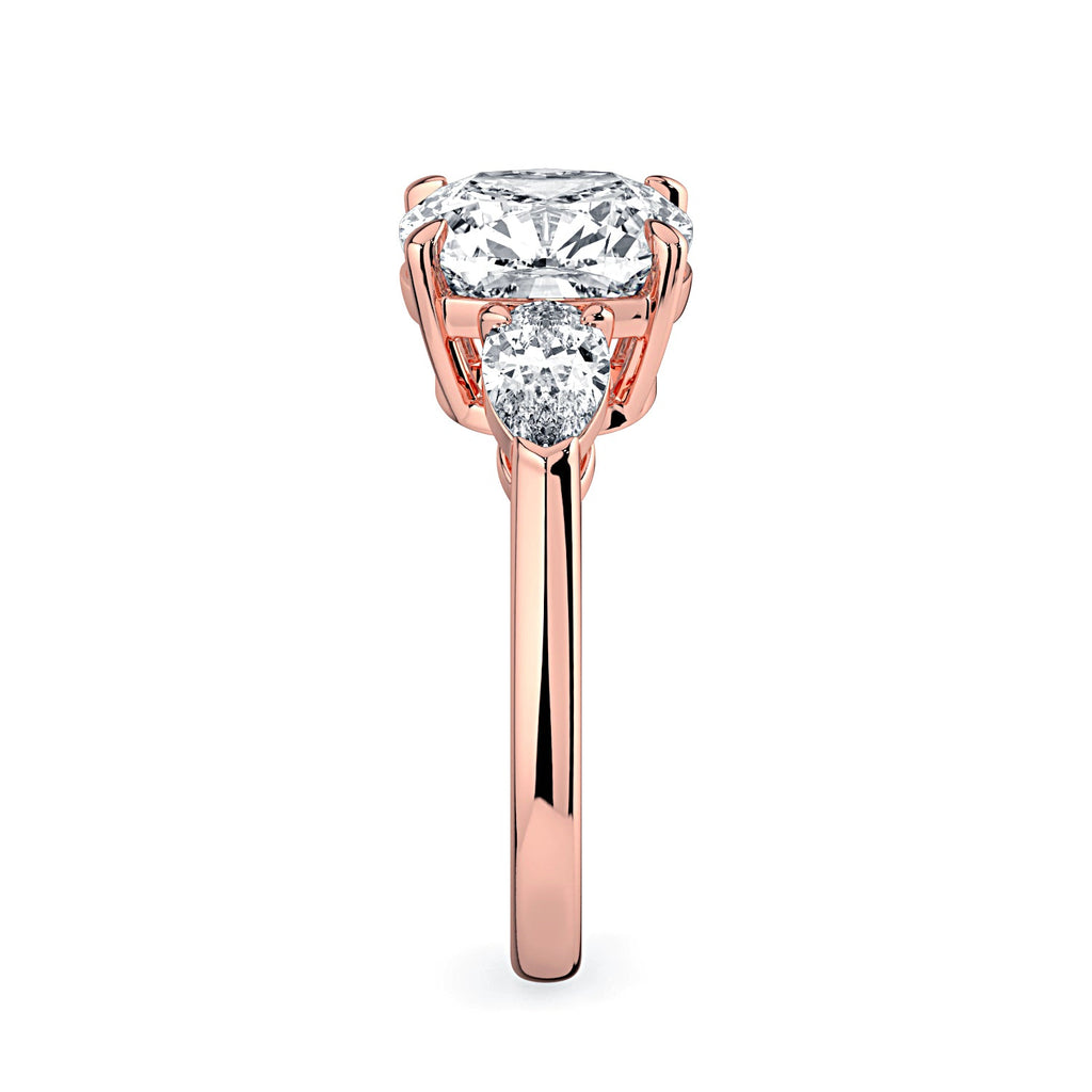 Cushion Cut Diamond Engagement Ring, 18K