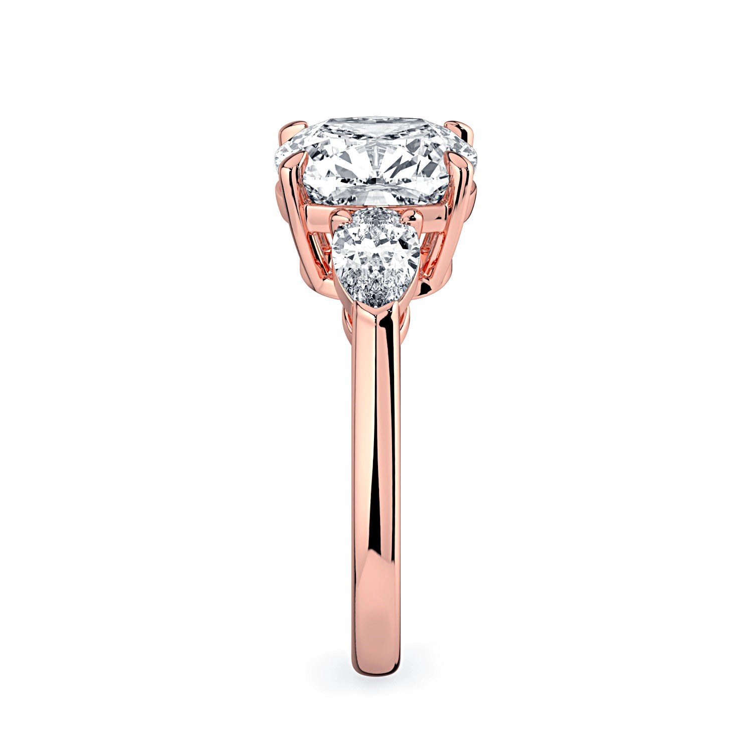 Cushion Cut Diamond Engagement Ring, 18K