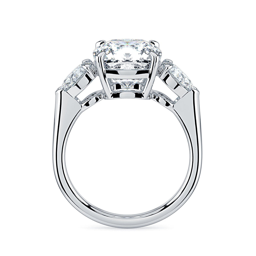 Cushion Cut Diamond Engagement Ring, 18K