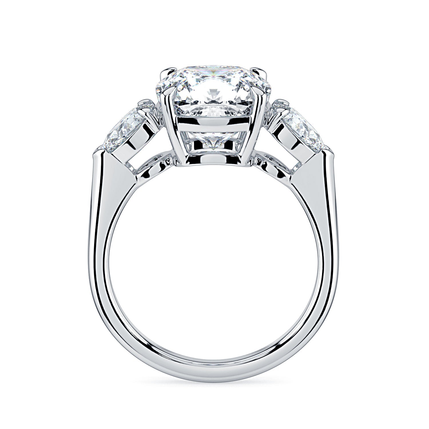 Cushion Cut Diamond Engagement Ring, 18K