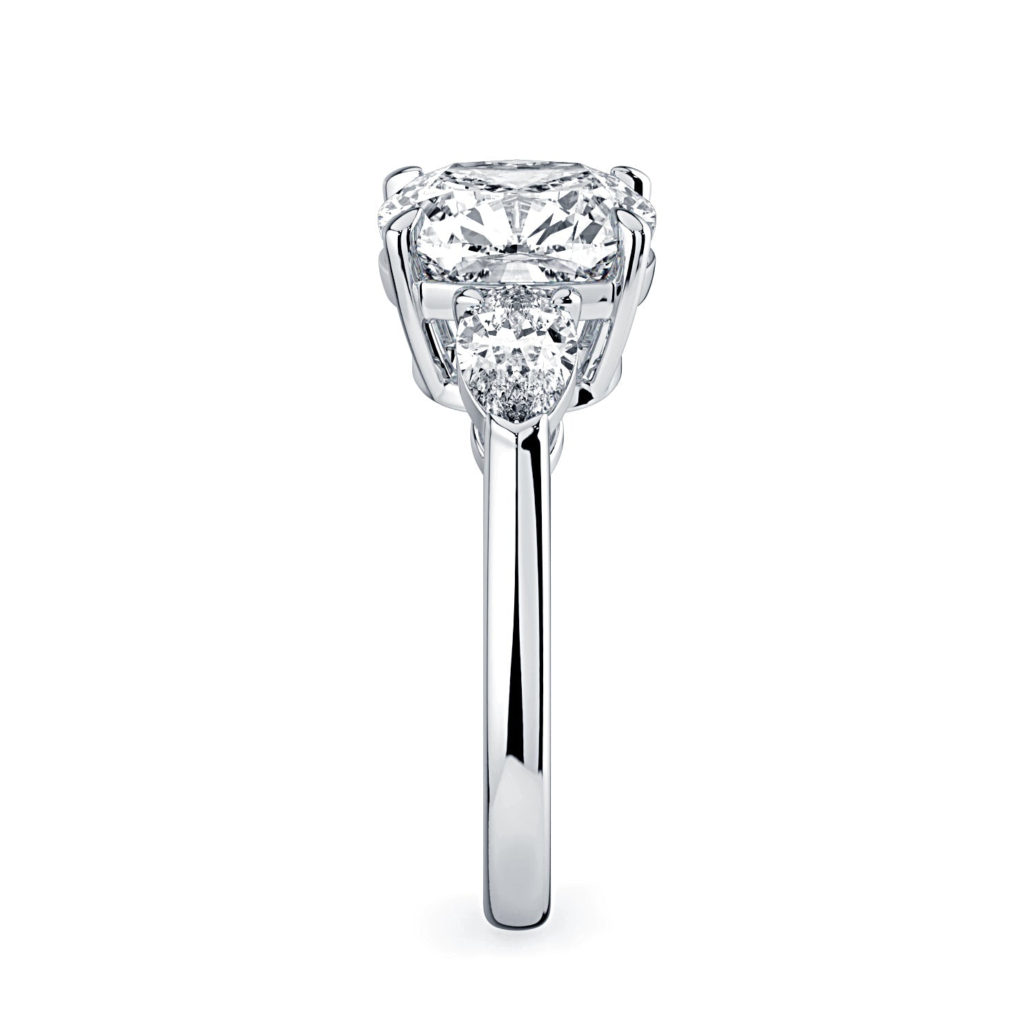 Cushion Cut Diamond Engagement Ring, 18K