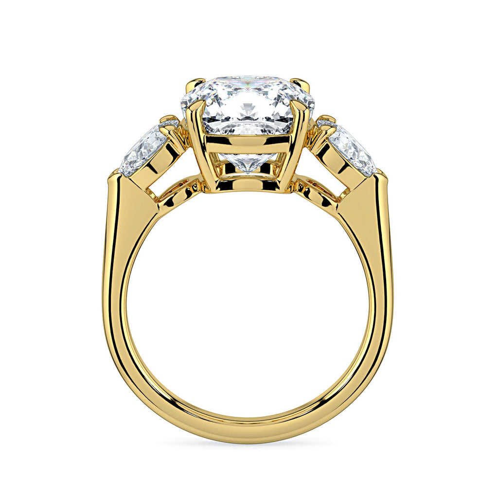 Cushion Cut Diamond Engagement Ring, 18K