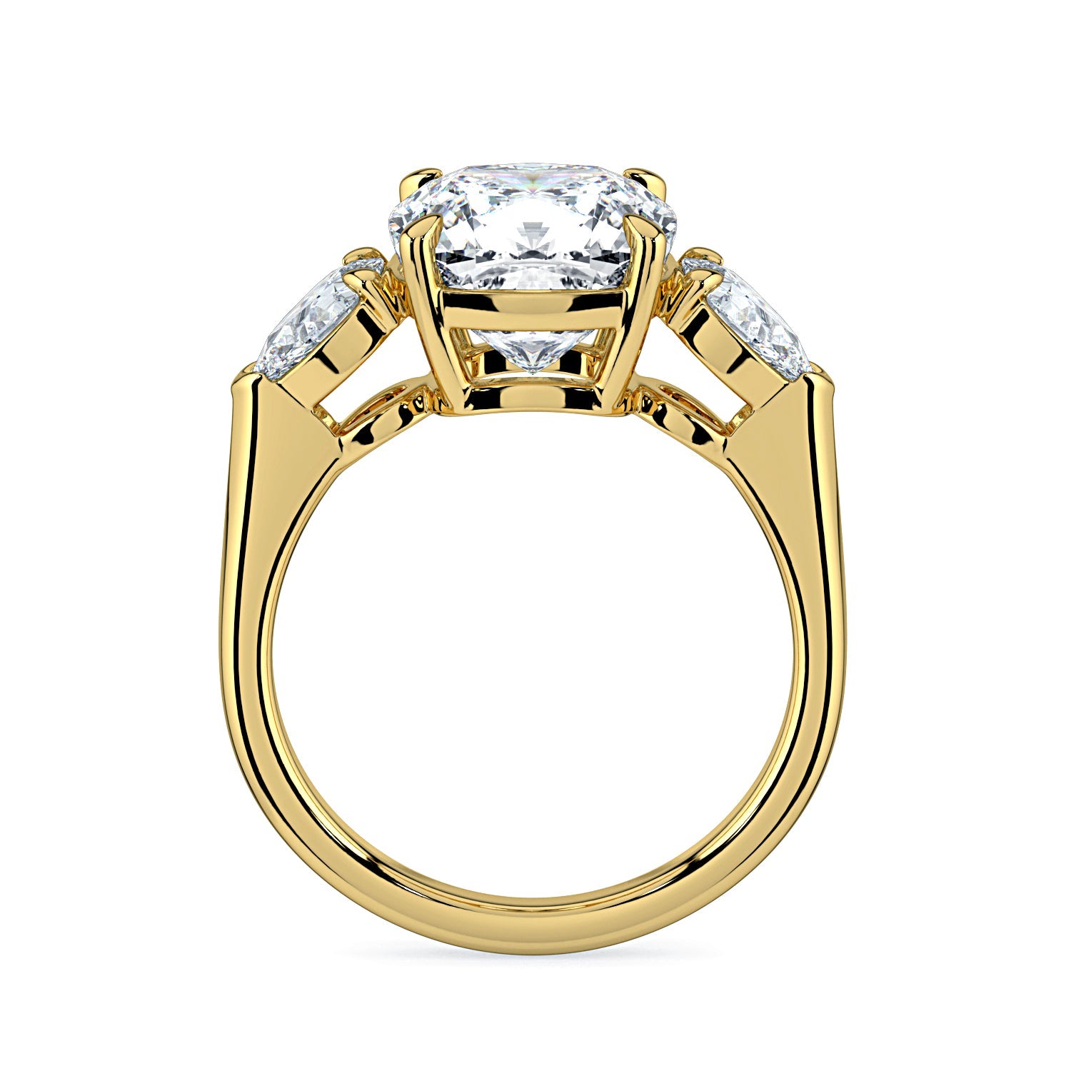 Cushion Cut Diamond Engagement Ring, 18K