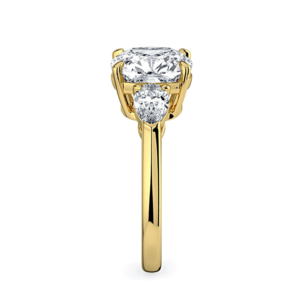 Cushion Cut Diamond Engagement Ring, 18K