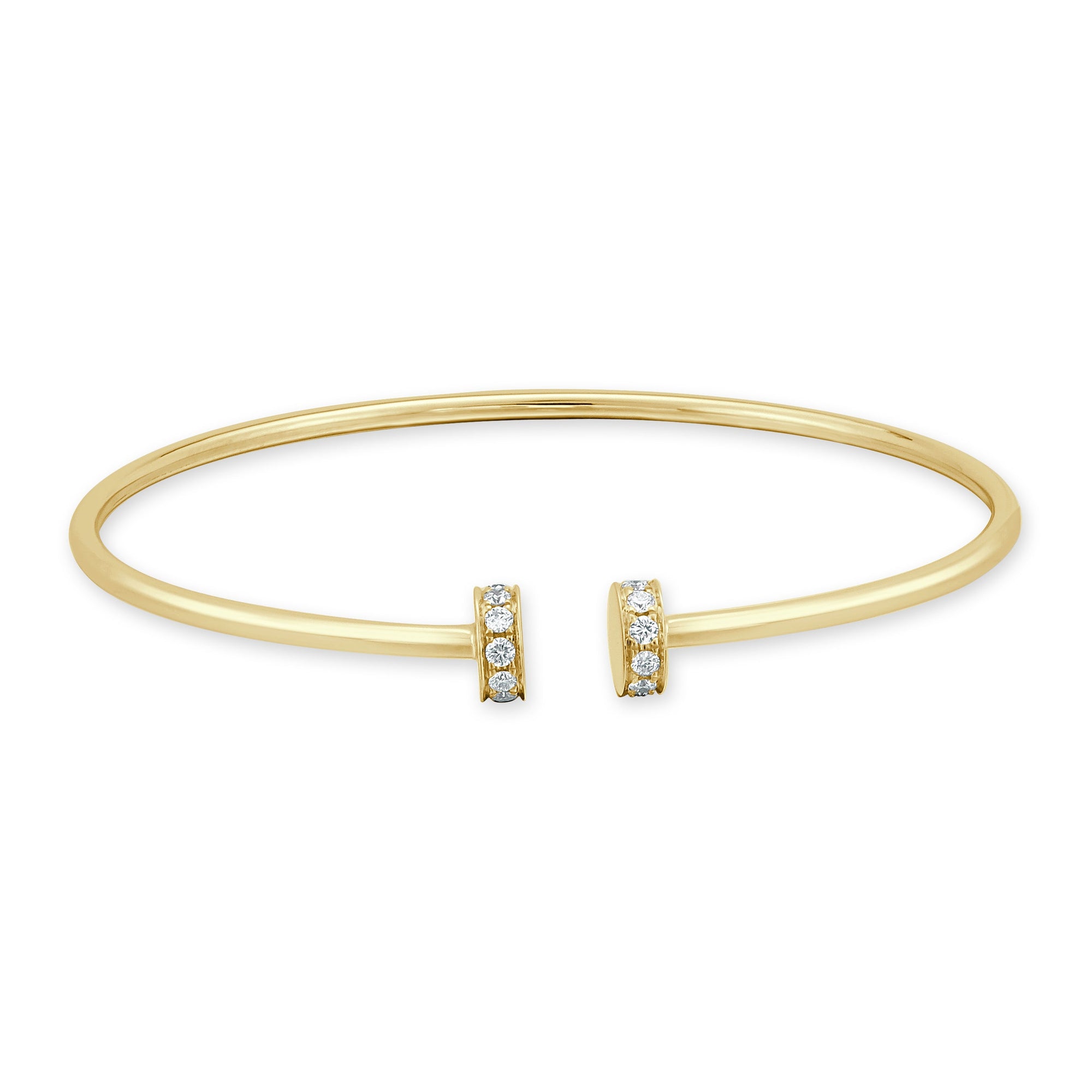 14K Gold Diamond Bangle - Yellow