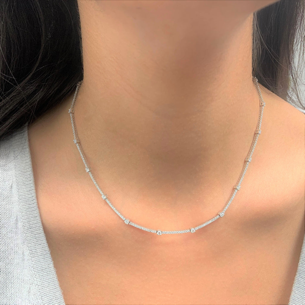 18K Gold Diamond Tennis Necklace