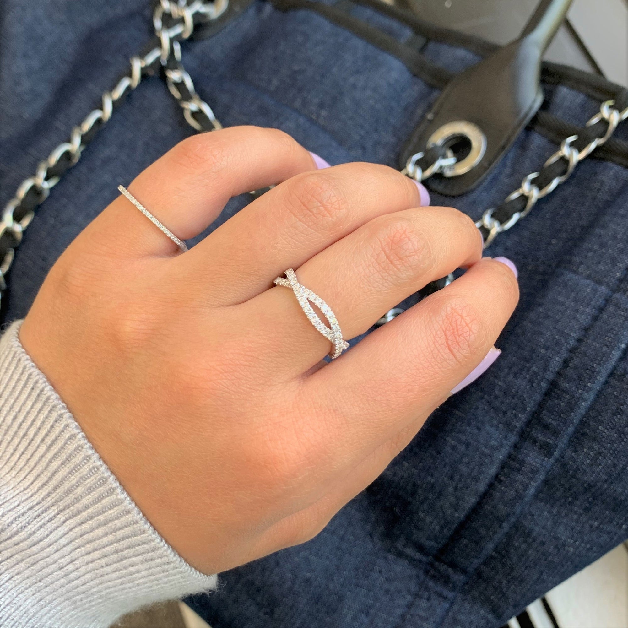 14K Gold Diamond Inside-Out Oval Hoop Earrings