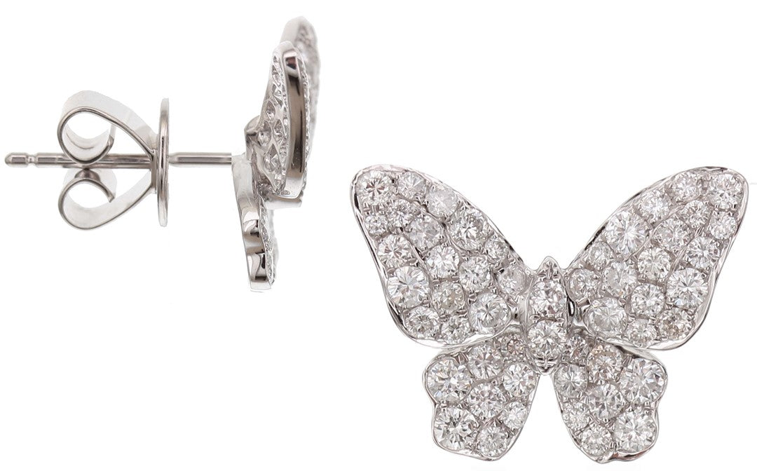 Butterfly Round Diamond Earrings