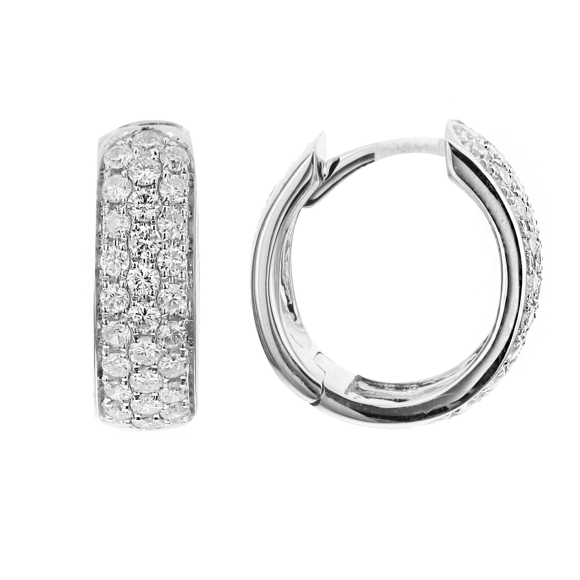 Huggie Round Diamond EarringsWhite