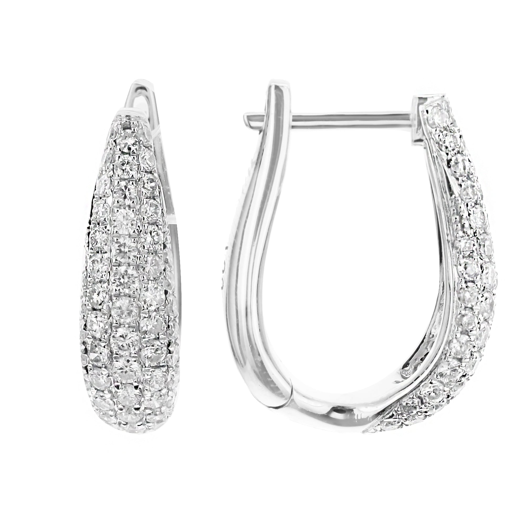 Huggie Round Diamond Earrings-White