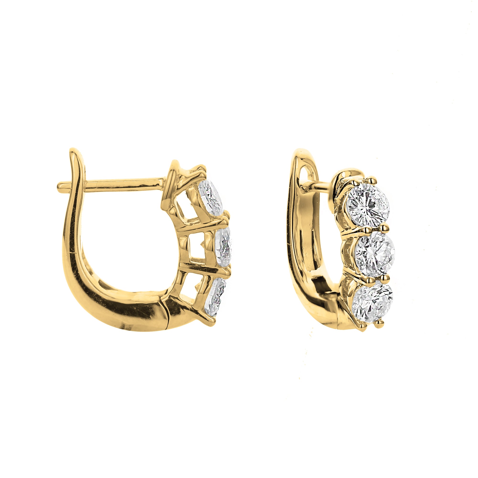 Round Diamond Hoop Earrings