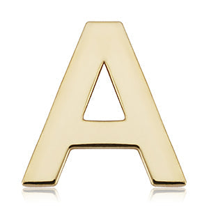 14K Gold Initial Single Stud Earring - A