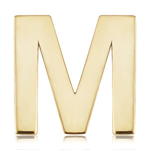 14K Gold Initial Single Stud Earring - M