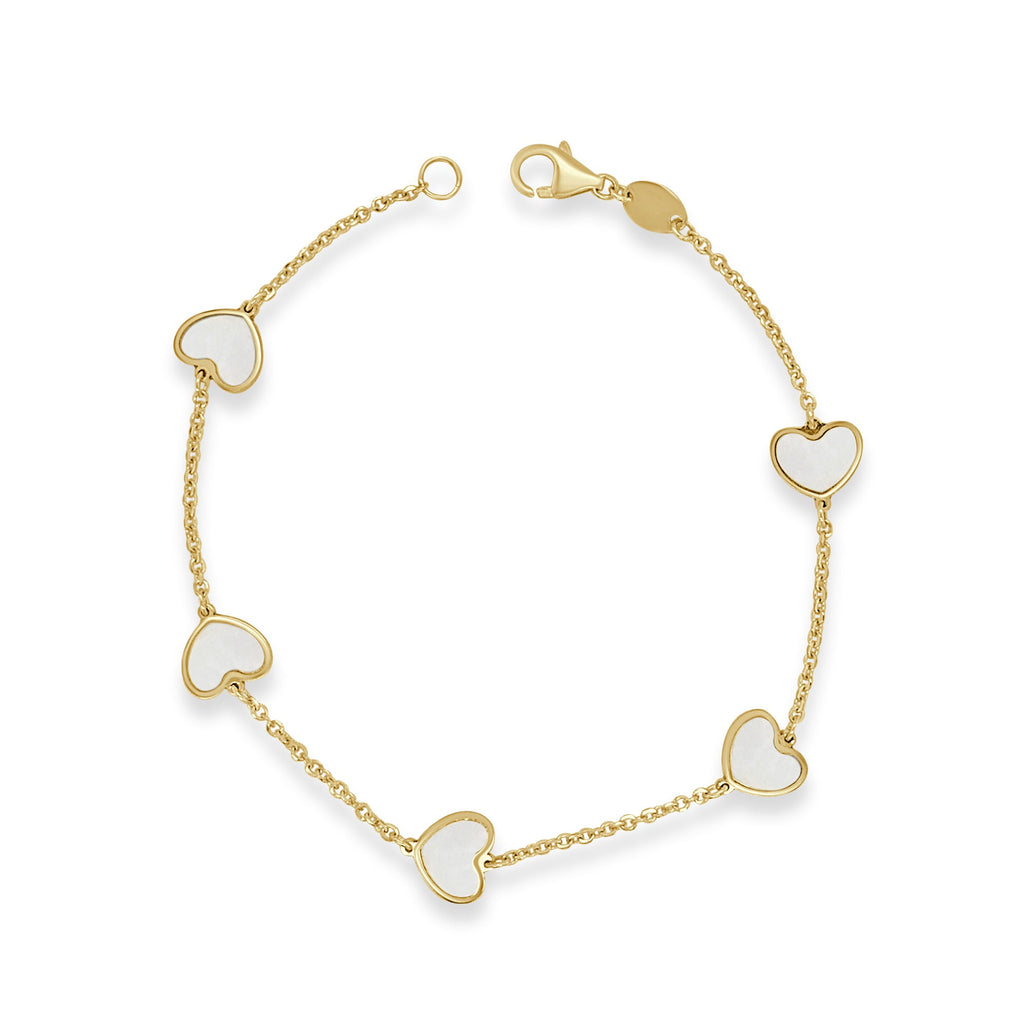 Custom Gemstone Heart Bracelet, 14K