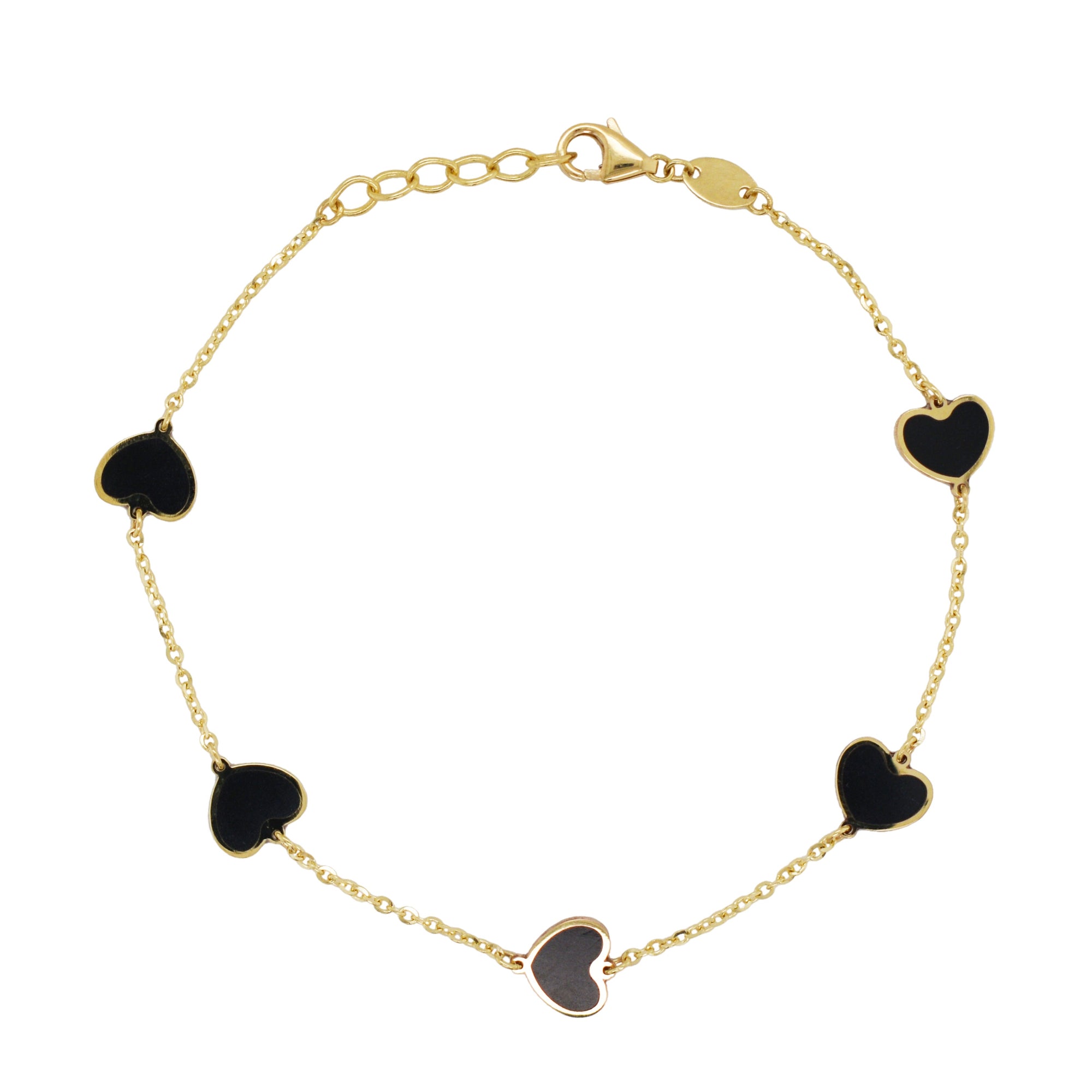 Custom Gemstone Heart Bracelet, 14K