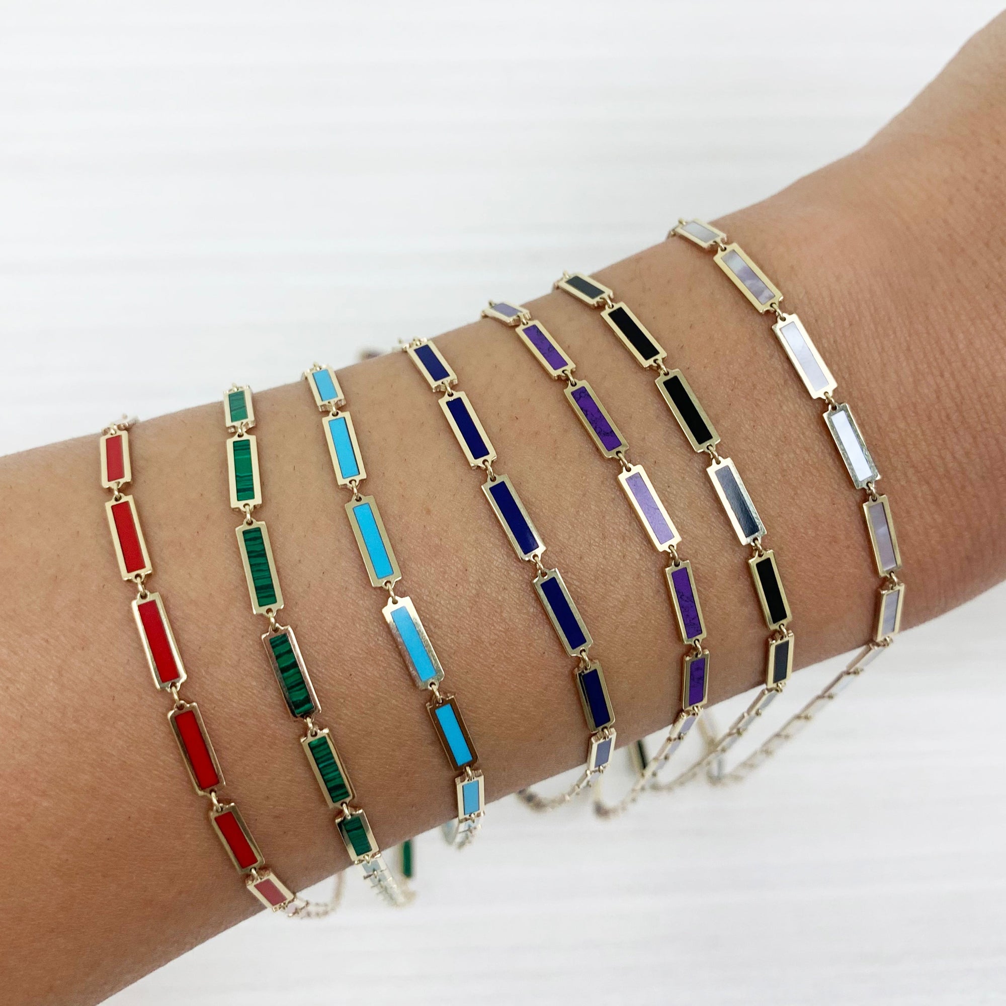 14K Gold & Coral Station Bracelet