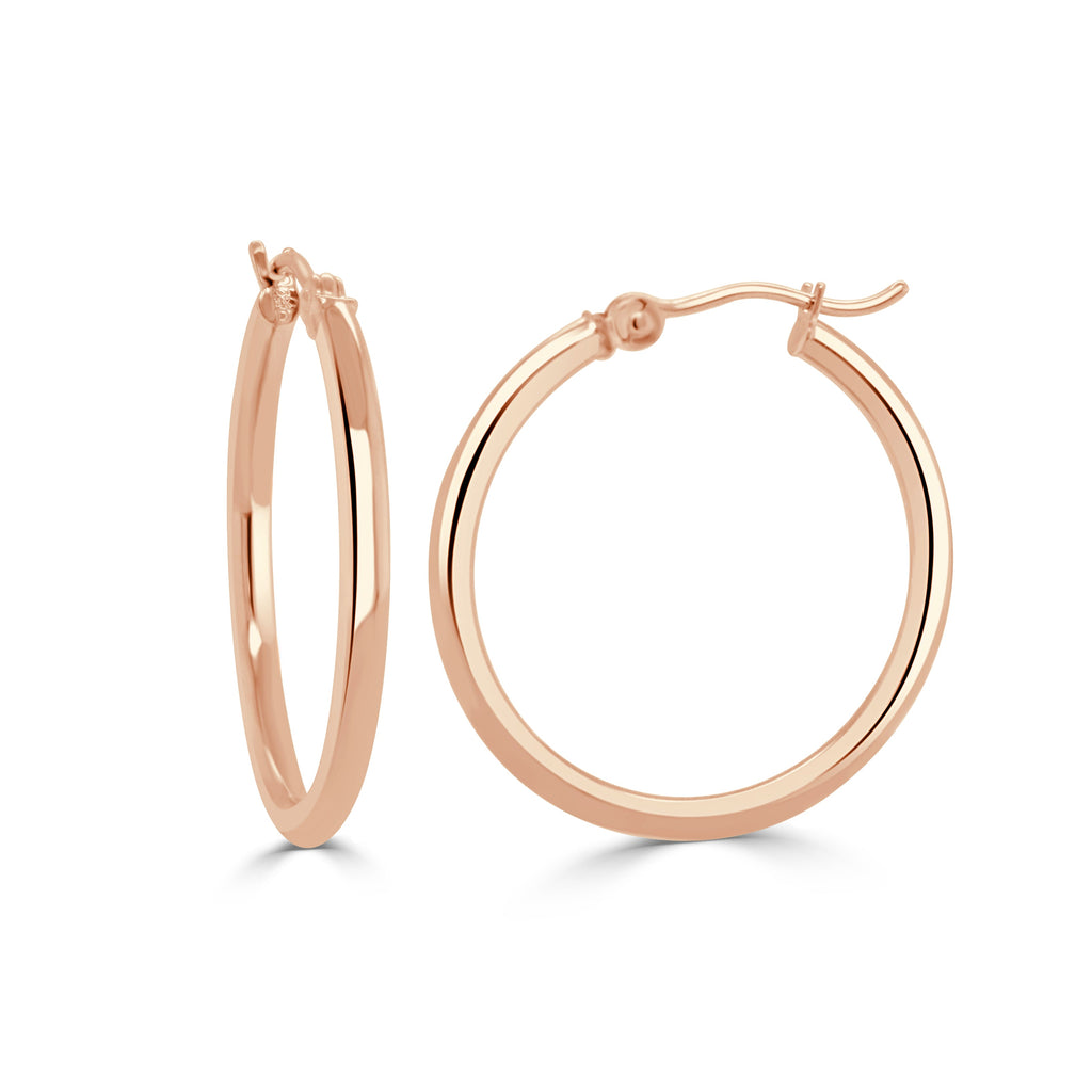 14k Gold Hoop Earrings-Rose