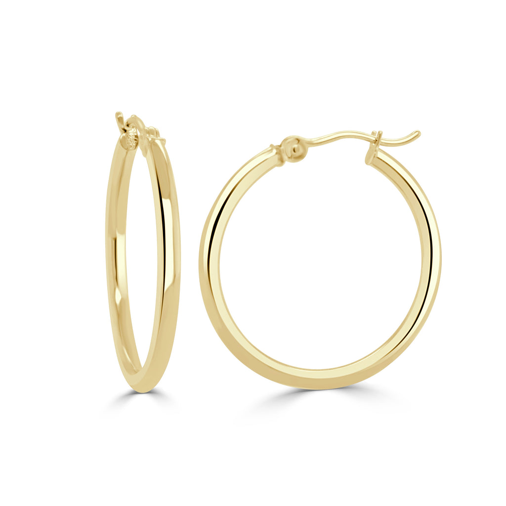 14k Gold Hoop Earrings-Yellow