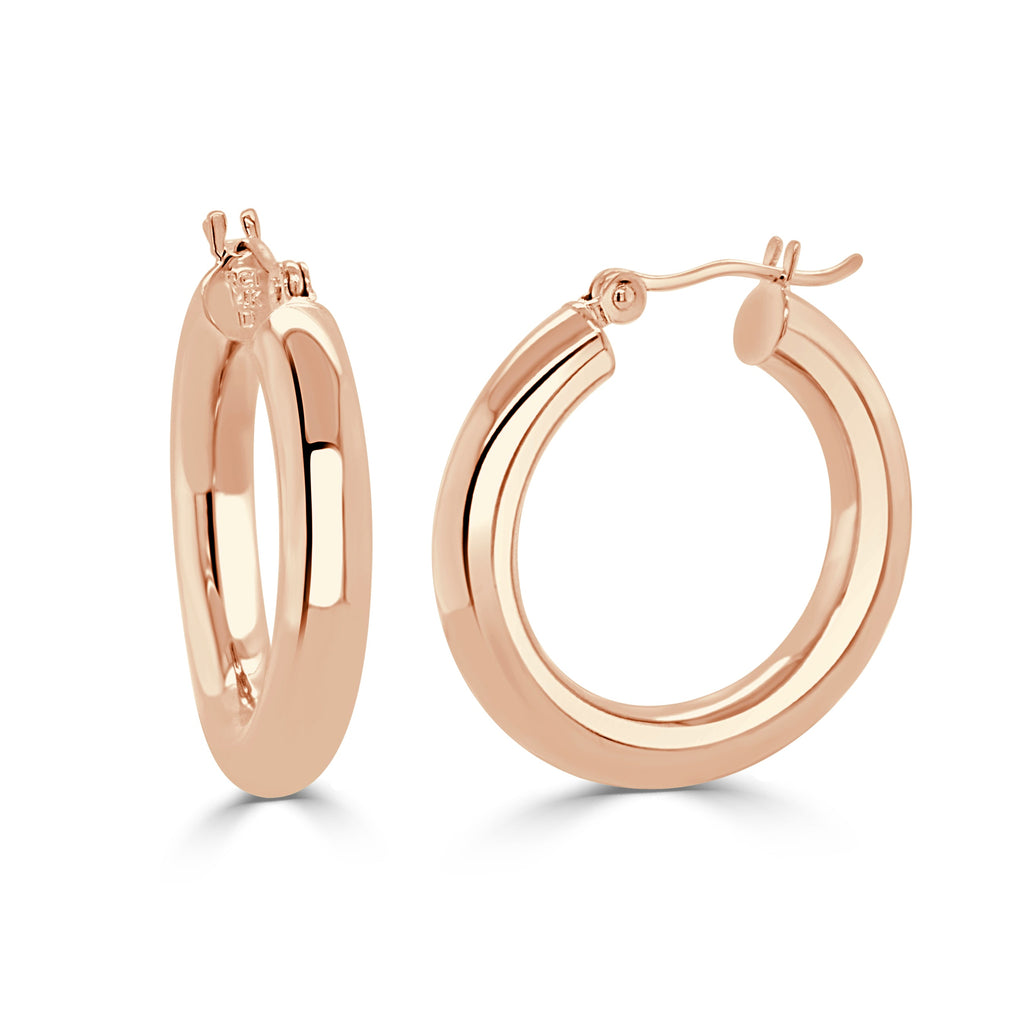 14K Gold Classic Hoop Earrings-Rose
