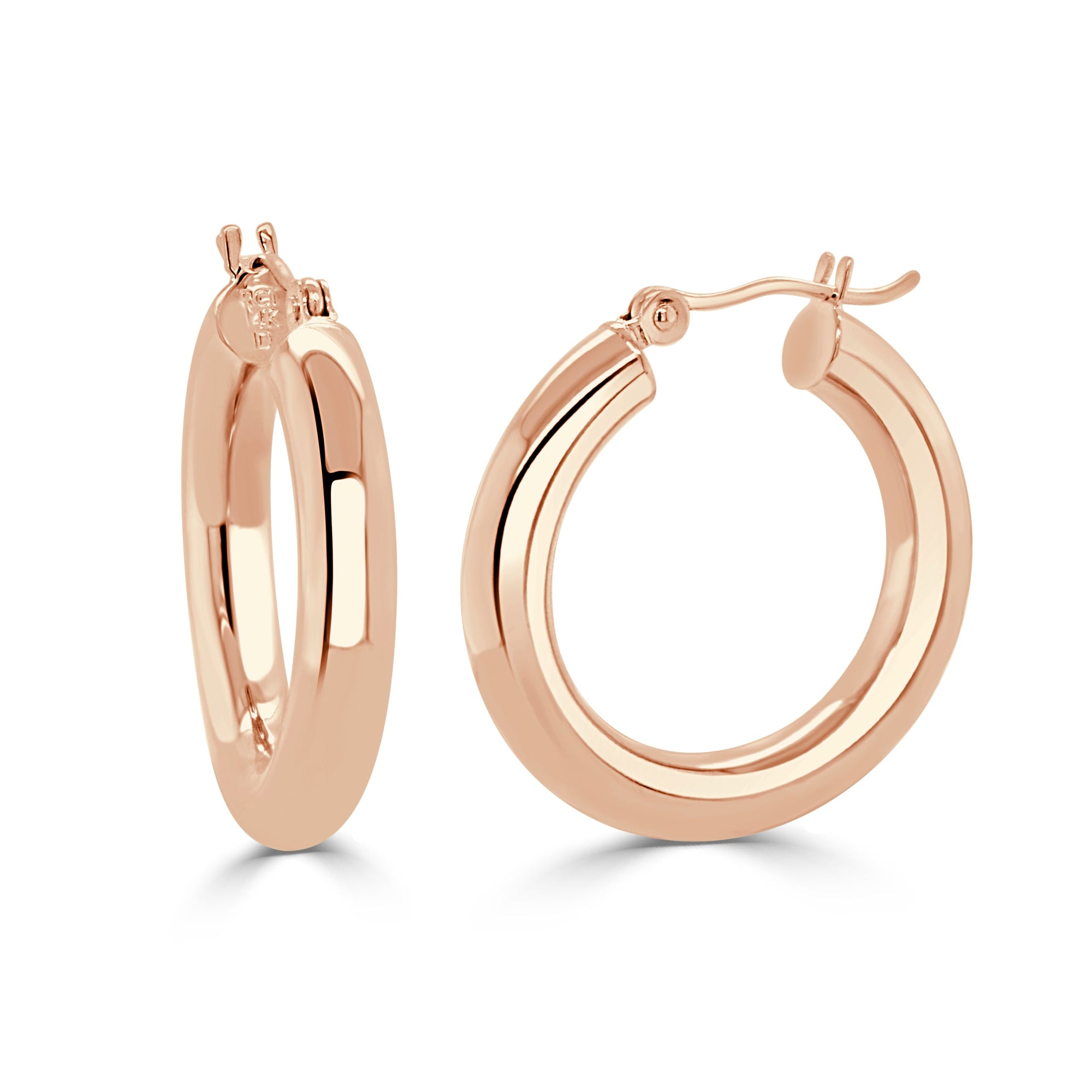 14K Gold Classic Hoop Earrings-Rose