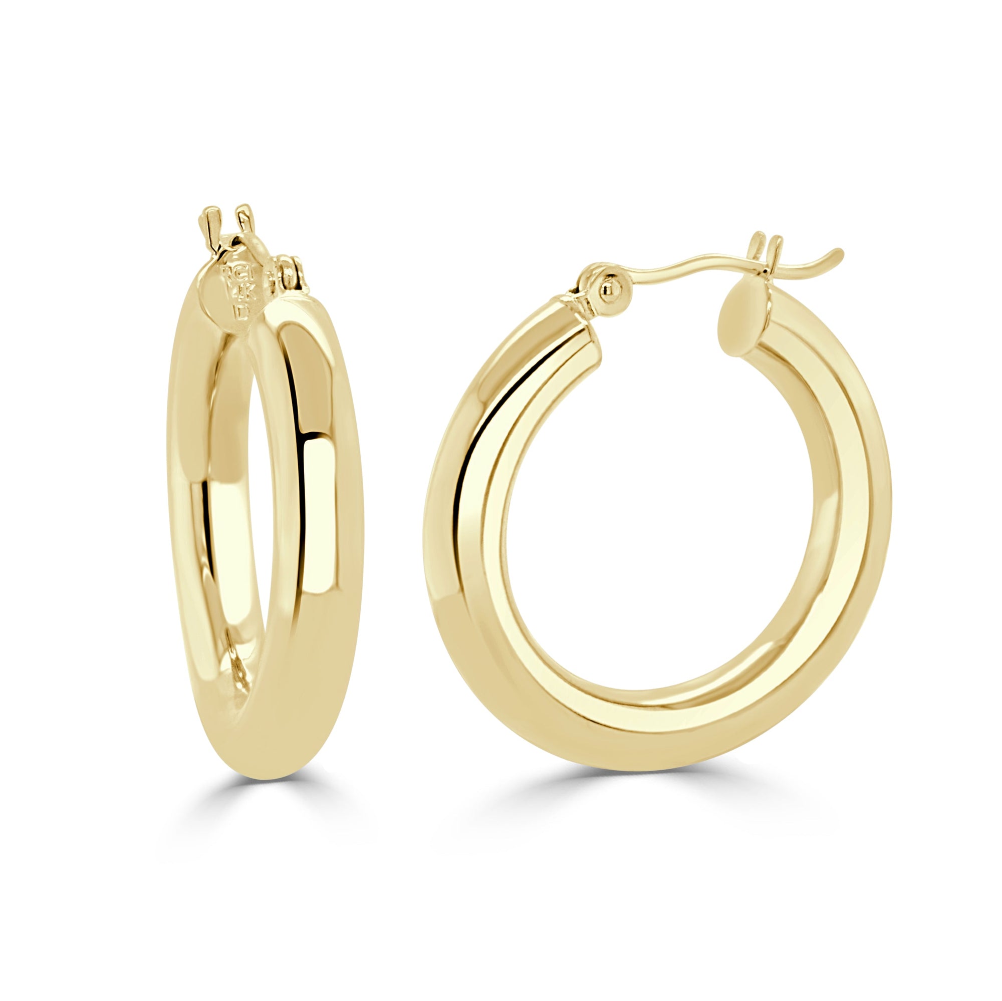 14K Gold Classic Hoop Earrings-Yellow