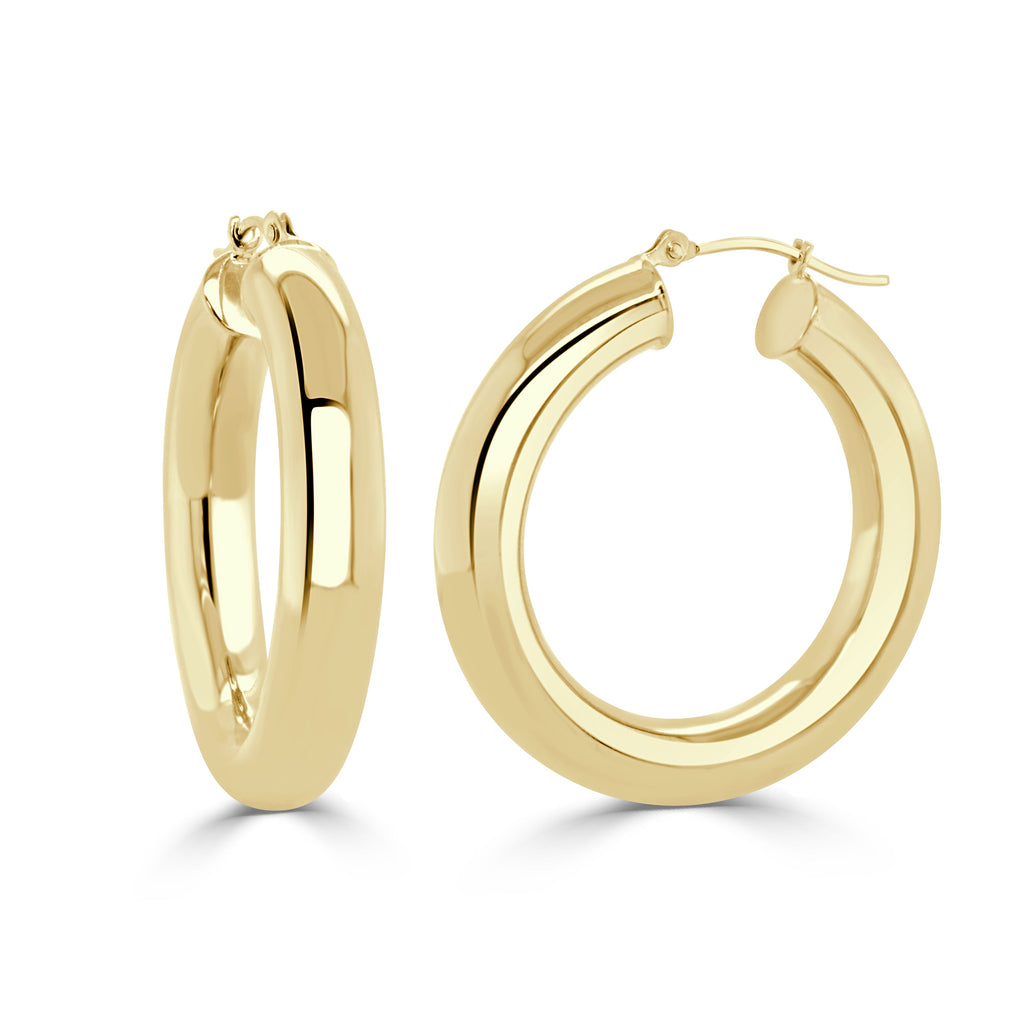 14K Gold Classic Hoop Earrings - Yellow