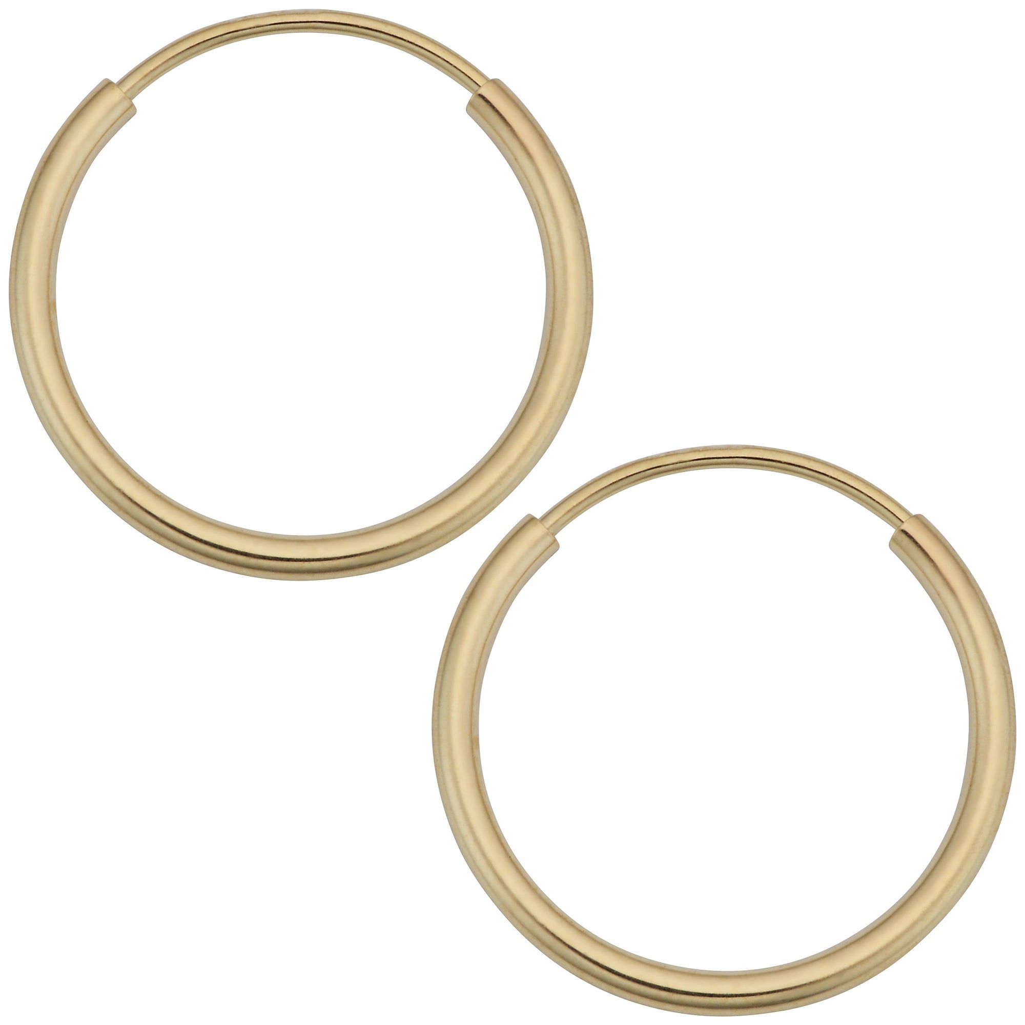 14K Yellow Gold Endless Hoop Earrings