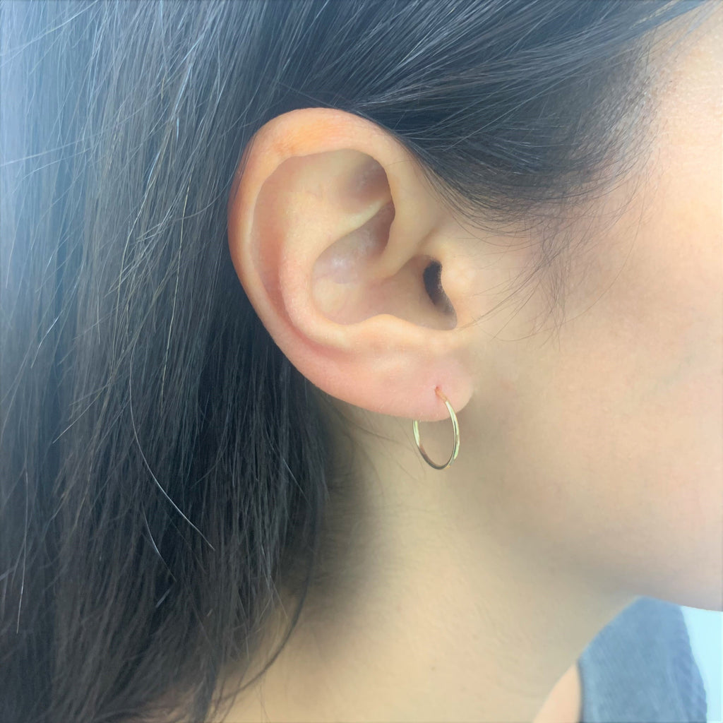 14K Yellow Gold Endless Hoop Earrings