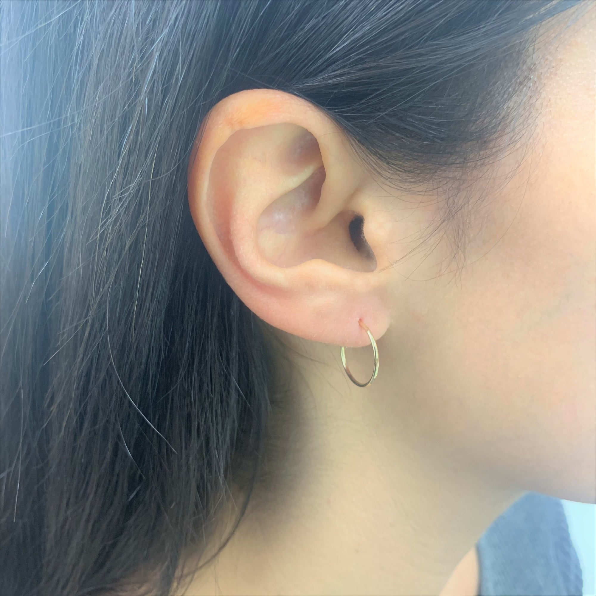 14K Yellow Gold Endless Hoop Earrings