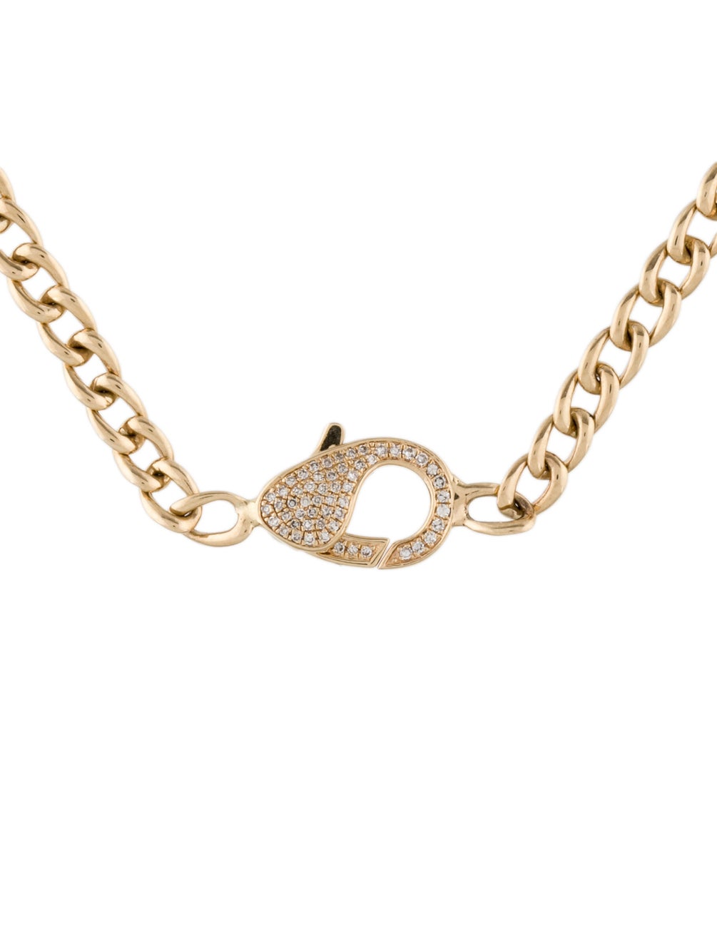 14K Gold Diamond Lobster Link Necklace