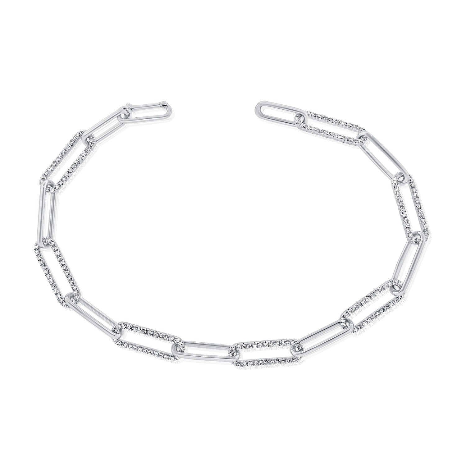 Diamond Paperclip Link Bracelet, 14K