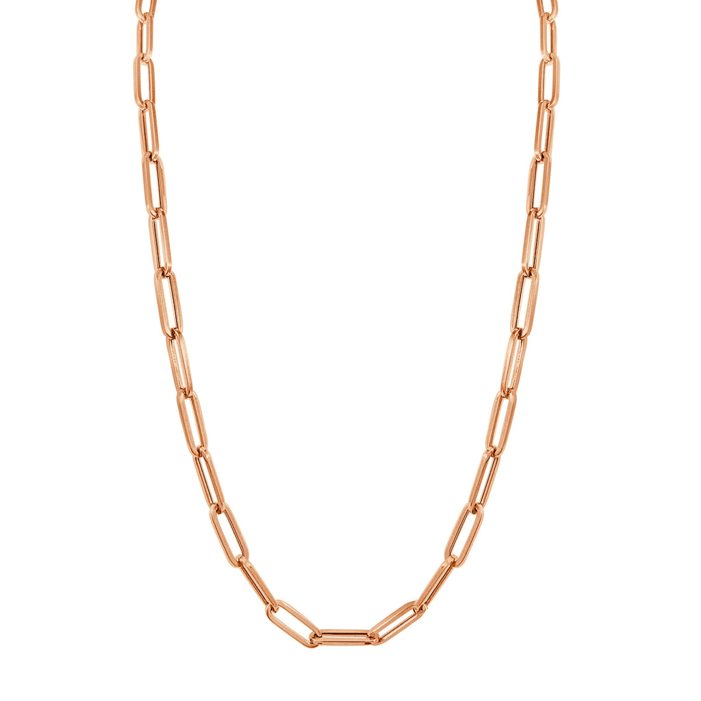 14K Gold Large Link Chain Necklace - Rose