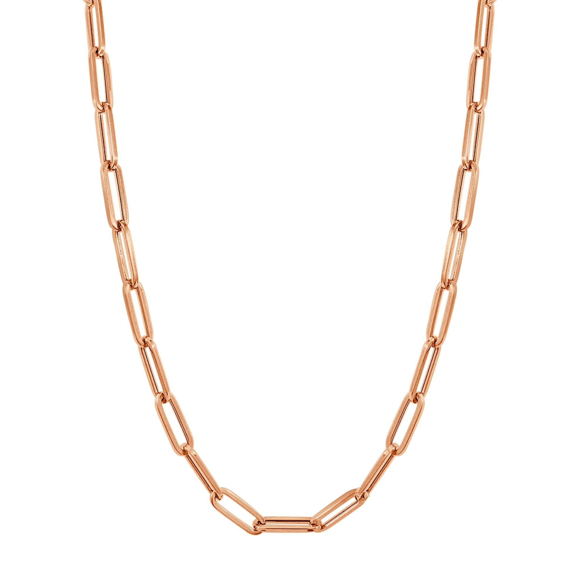 14K Gold Large Link Chain Necklace - Rose