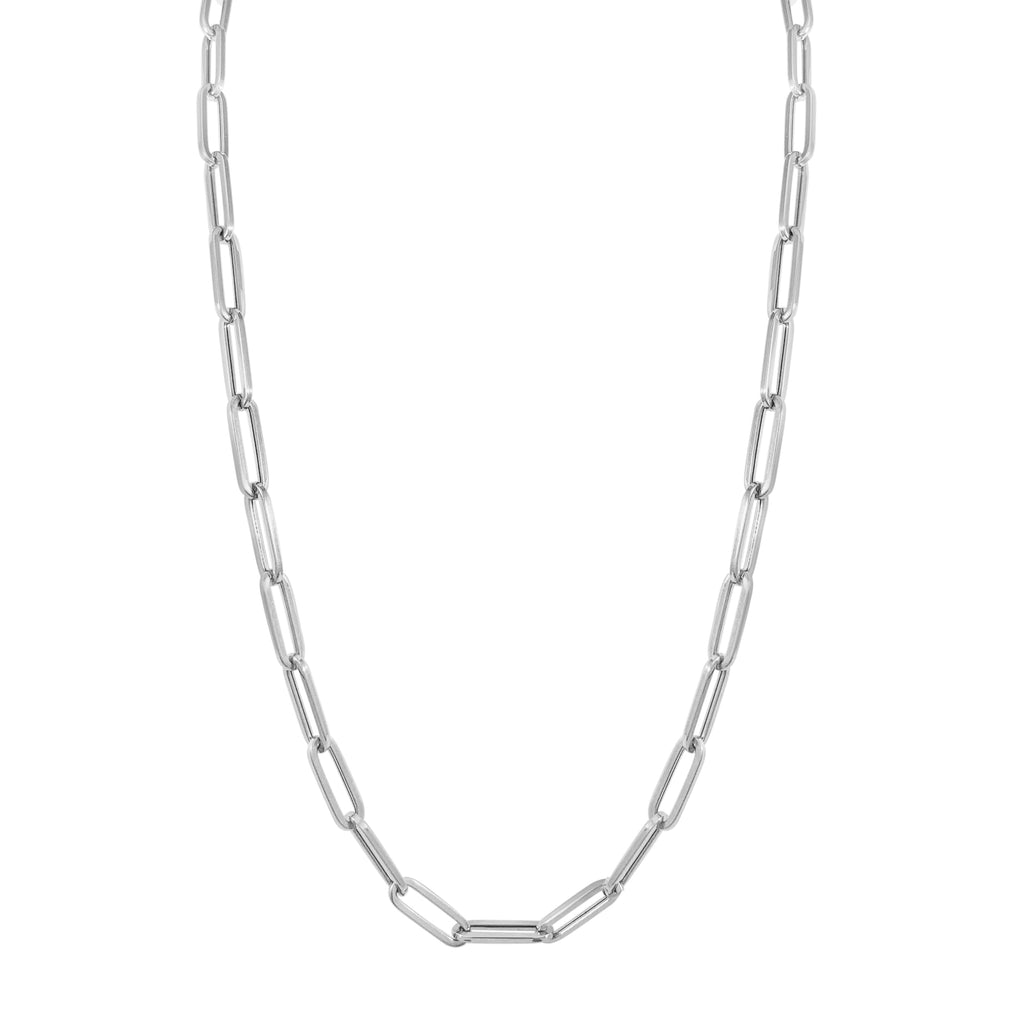 14K Gold Large Link Chain Necklace - White