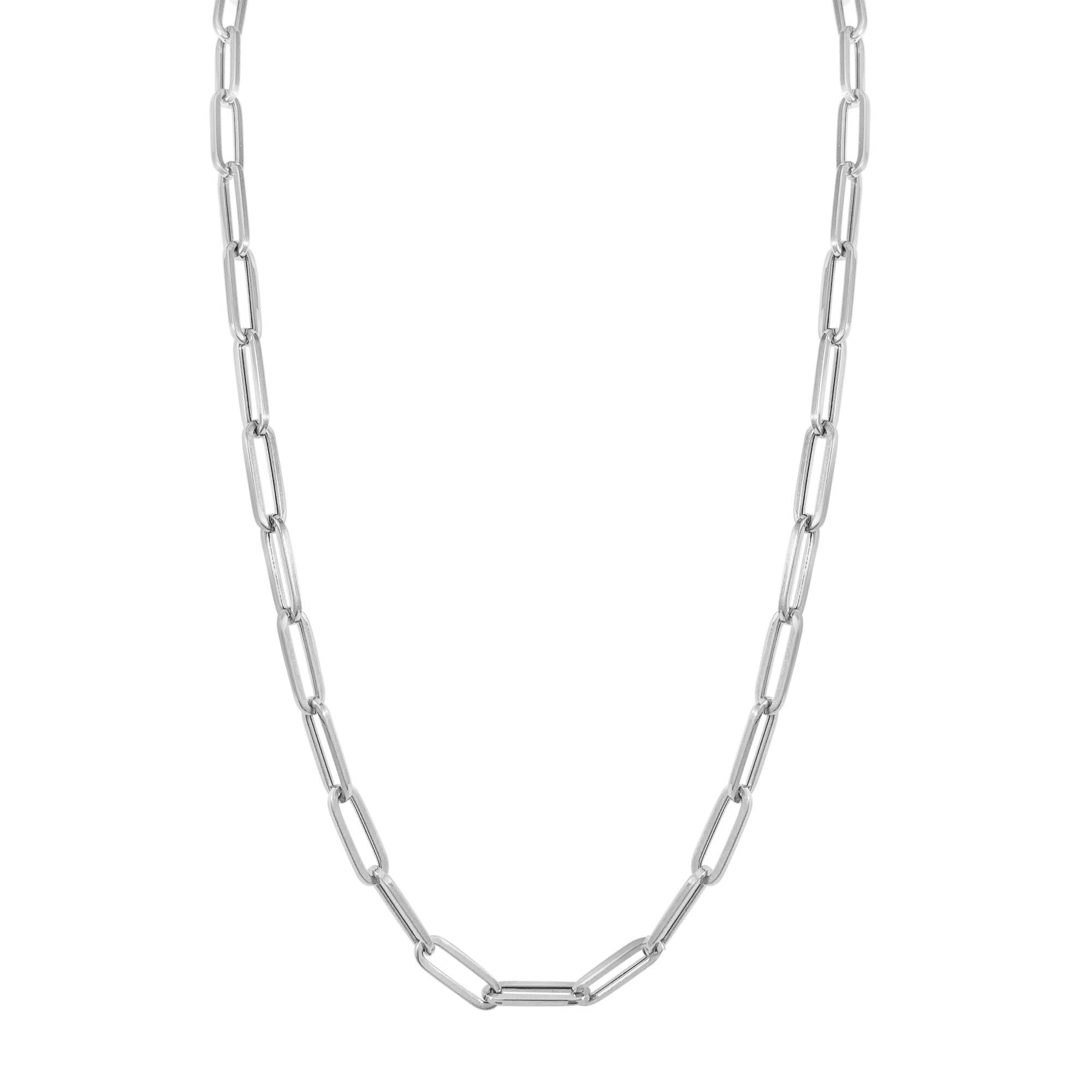 14K Gold Large Link Chain Necklace - White