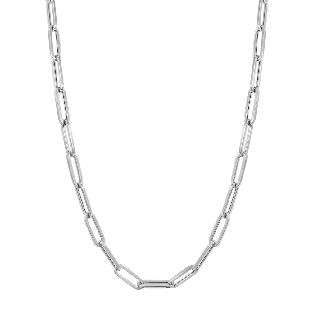 14K Gold Large Link Chain Necklace - White