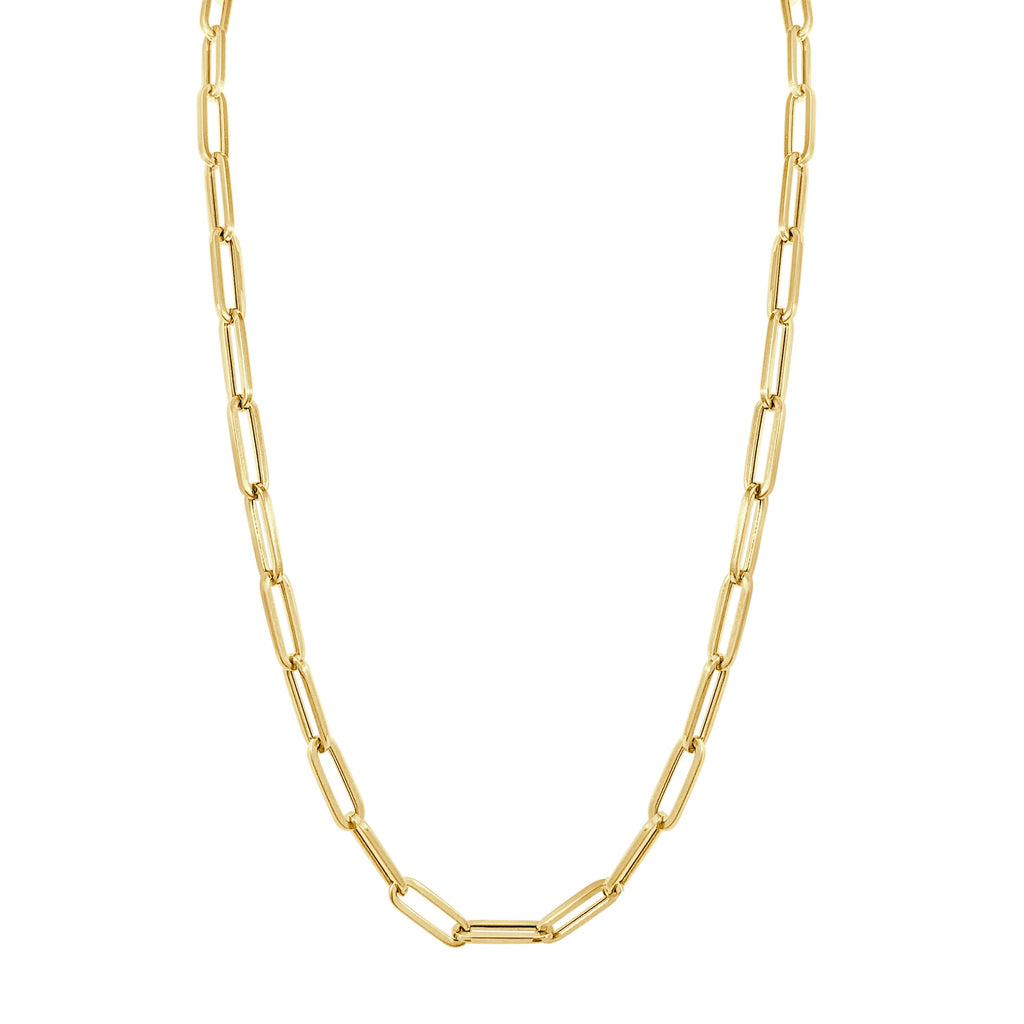 14K Gold Large Link Chain Necklace - Yellow