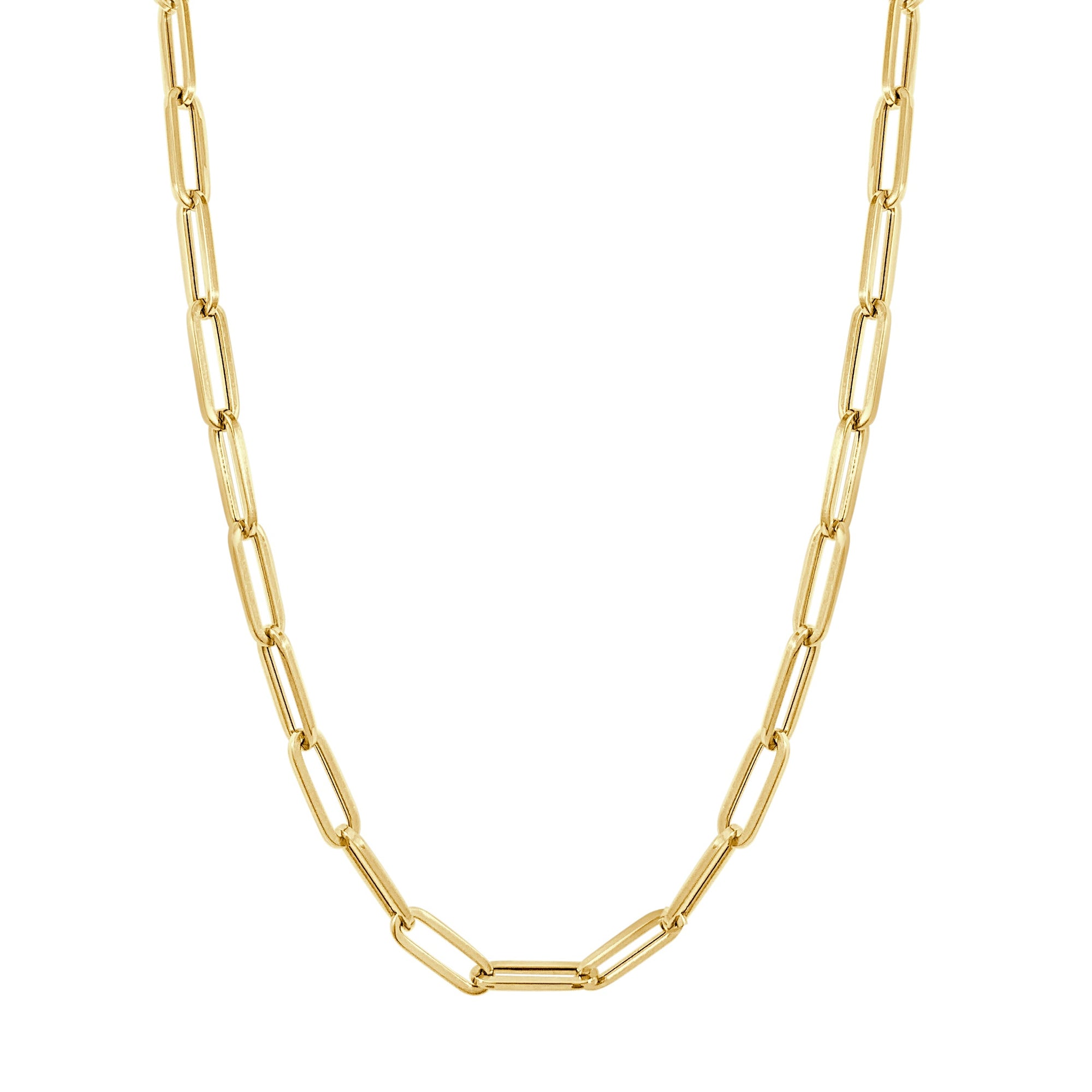 14K Gold Large Link Chain Necklace - Yellow