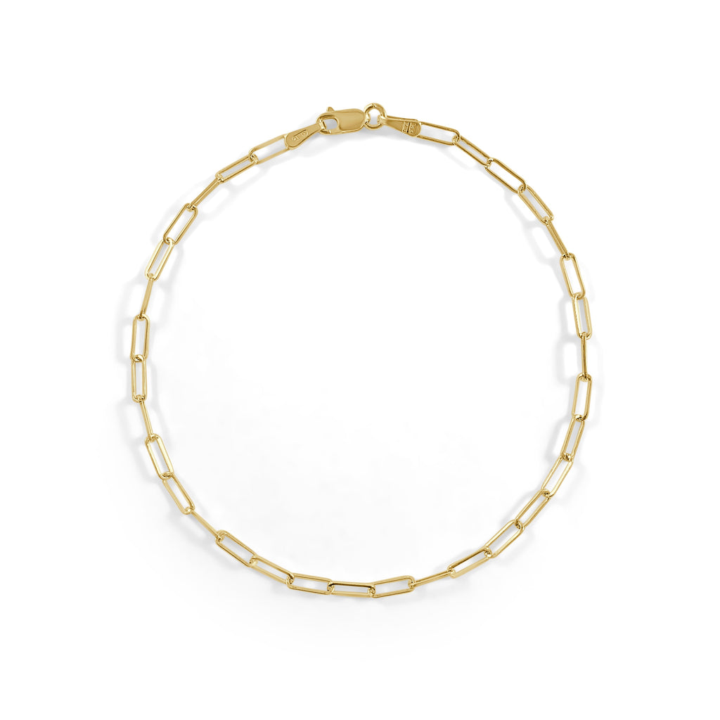 14K Gold Baby Rectangle Link Bracelet-Yellow