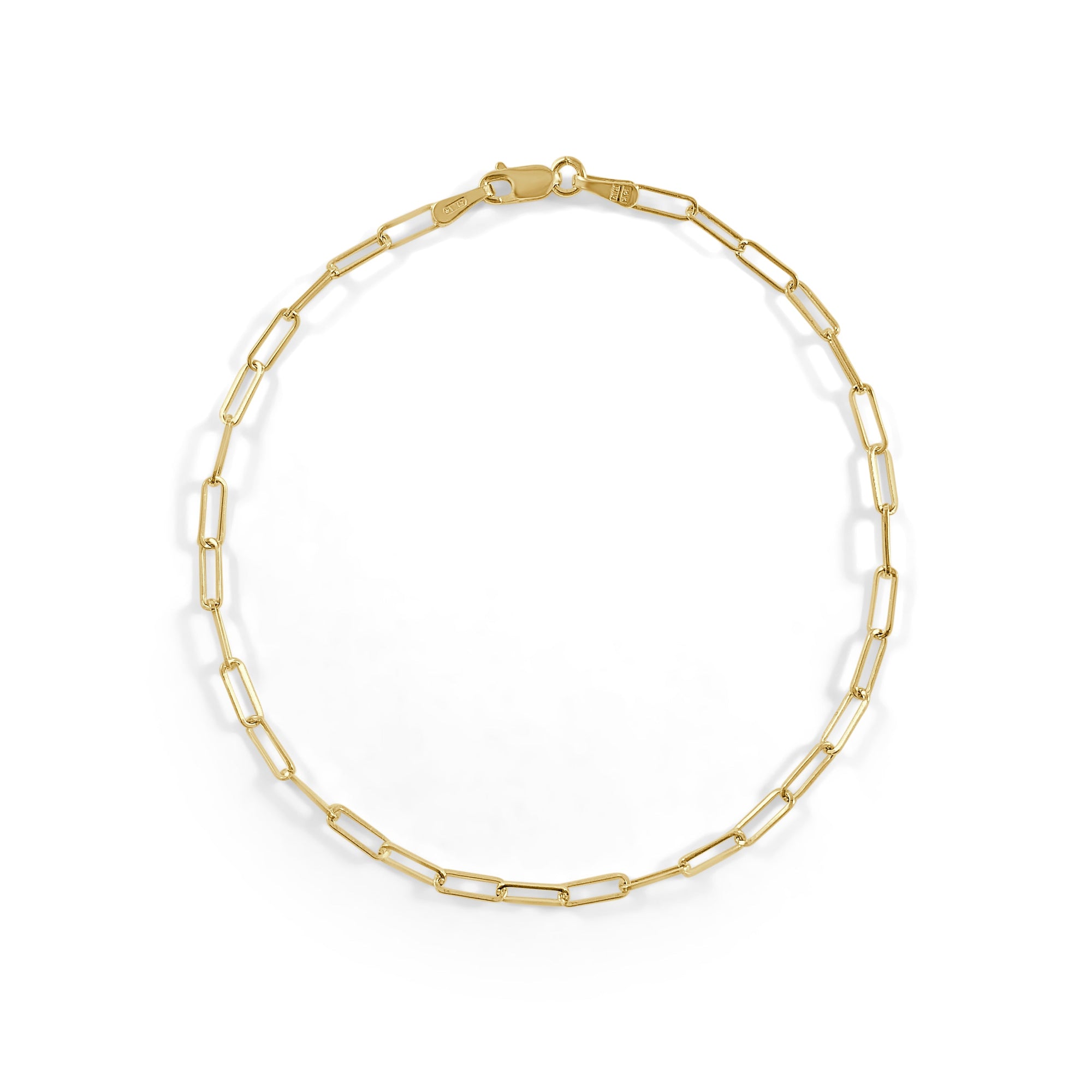 14K Gold Baby Rectangle Link Bracelet-Yellow