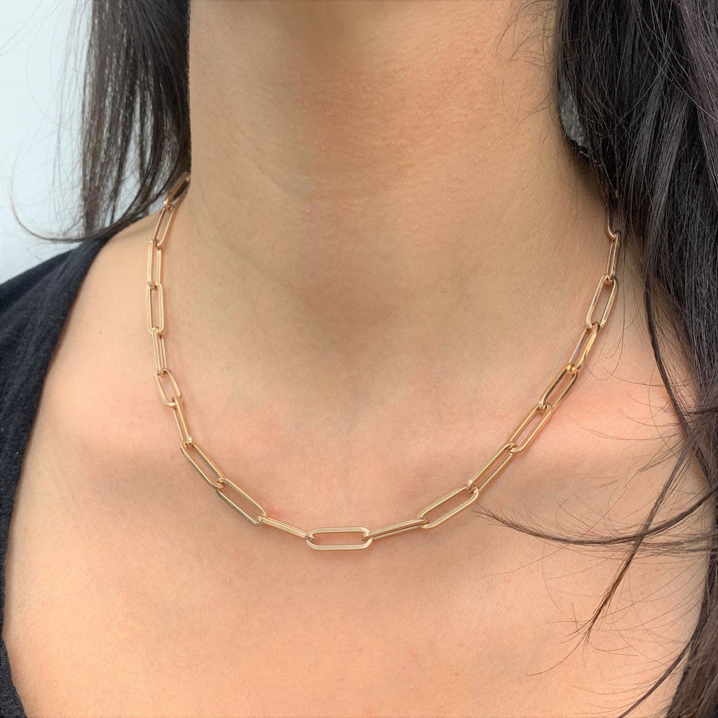 Large Link Chain Necklace, 14K