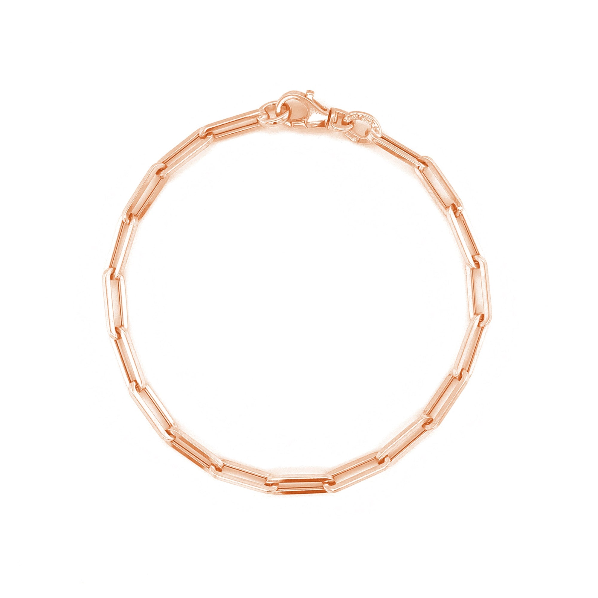 14K Gold Small Link Chain Bracelet-Rose