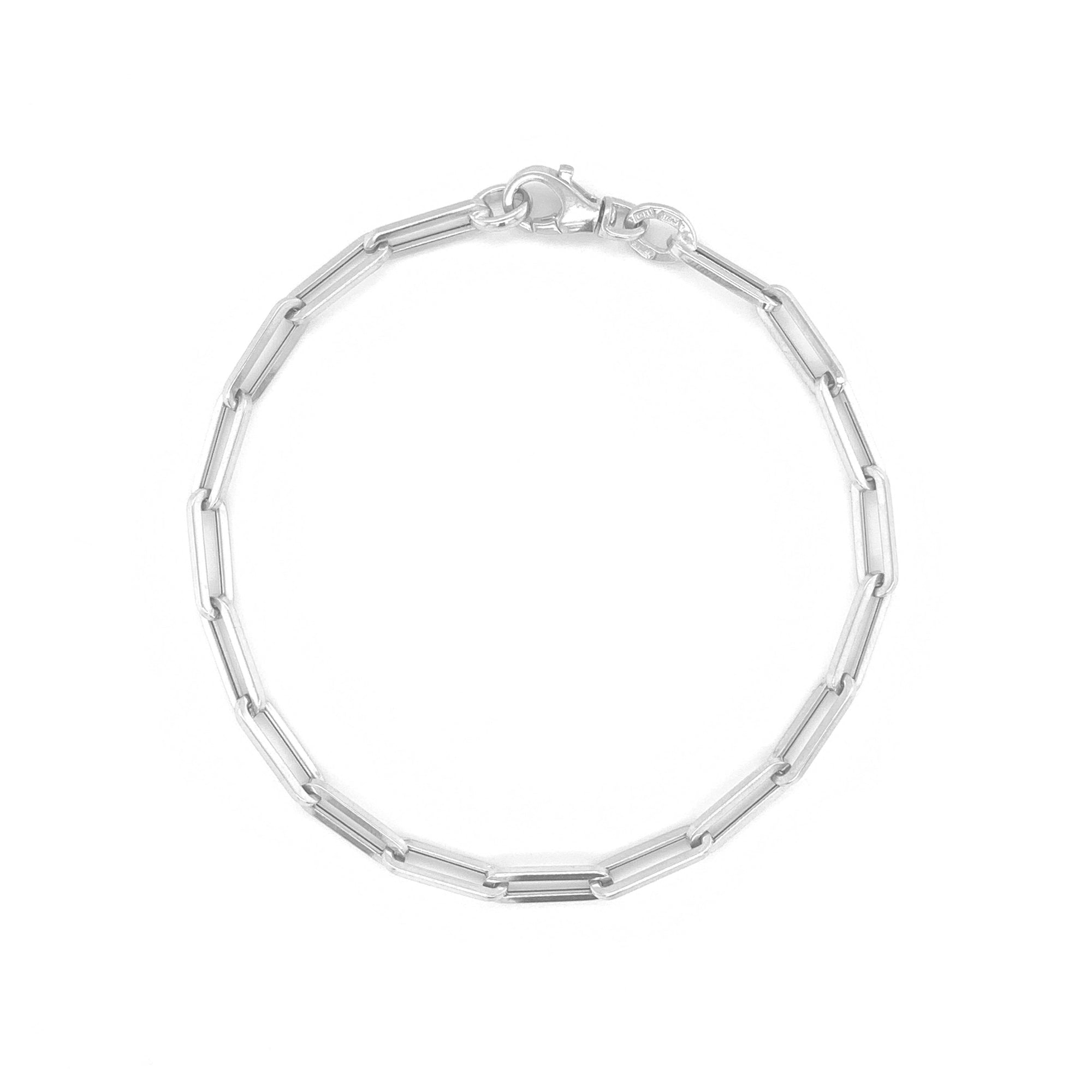14K Gold Small Link Chain Bracelet- White
